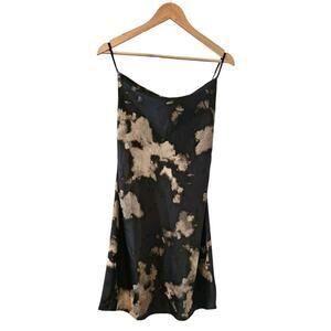 Urban Outfitters Mallory Slip Dress S/P Cowl Neck Bleached Black & White Mini
